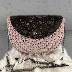 Torebka jodełka pudrowy róż